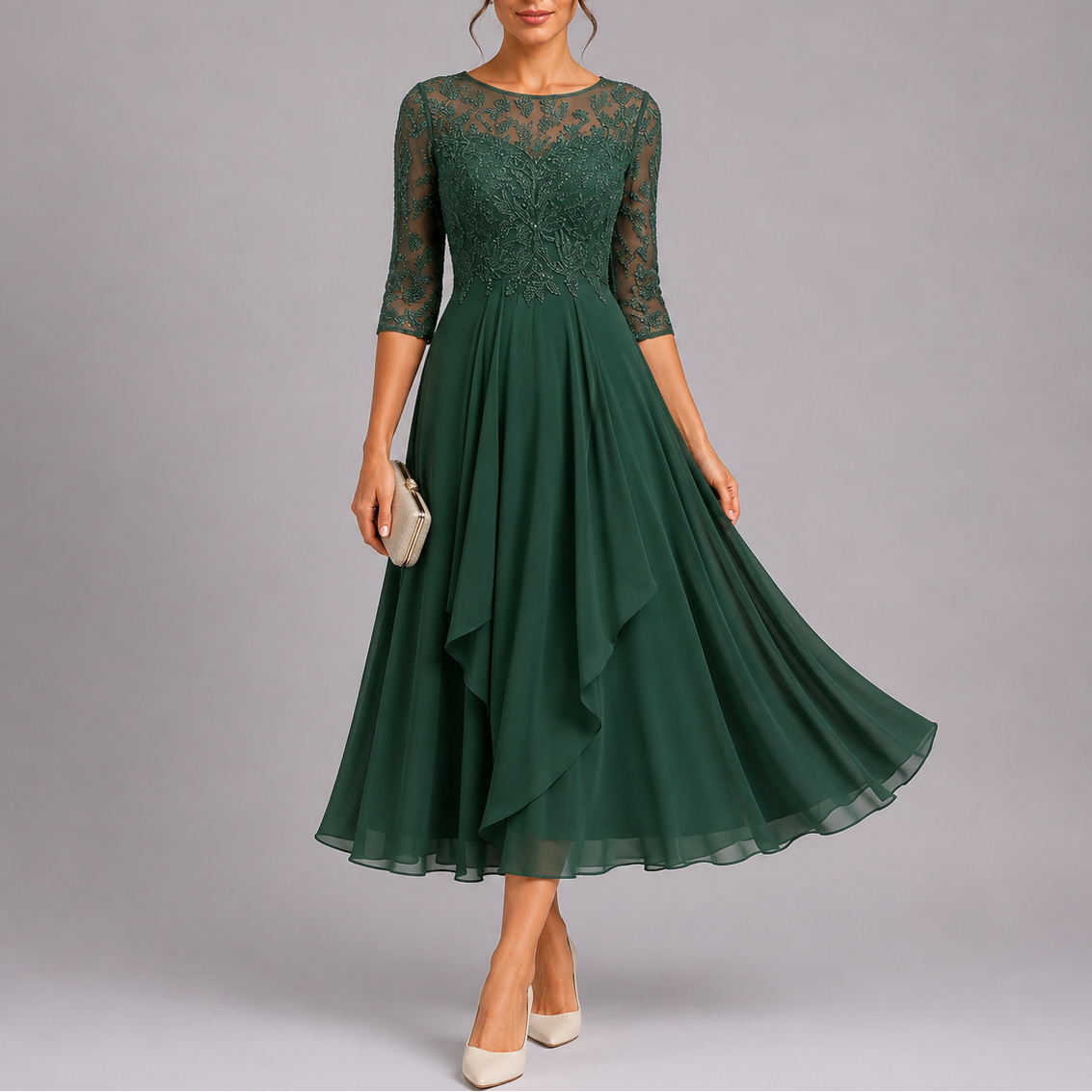 Vestido Midi Feminino Celine