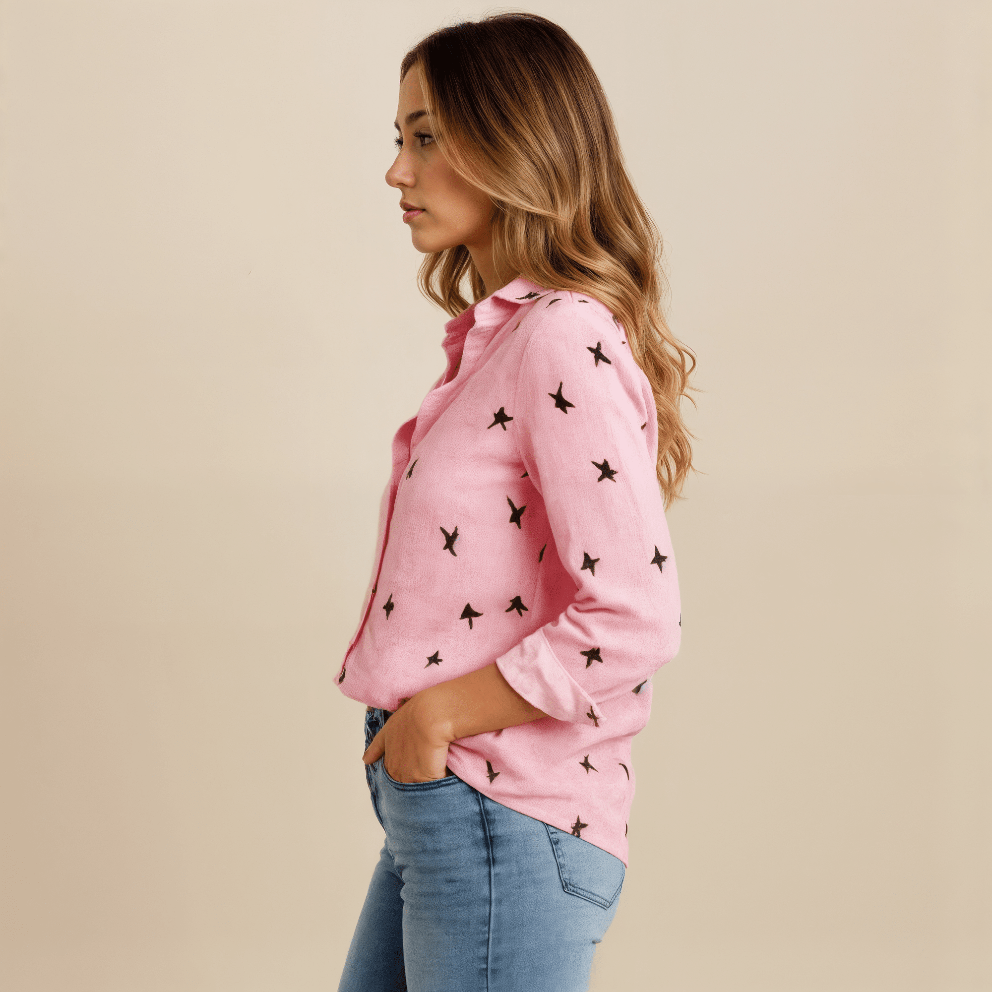 Camisa Feminina de Botão Colibri