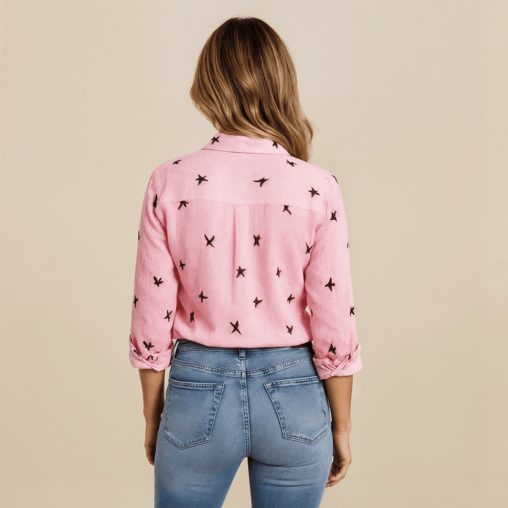 Camisa Feminina de Botão Colibri