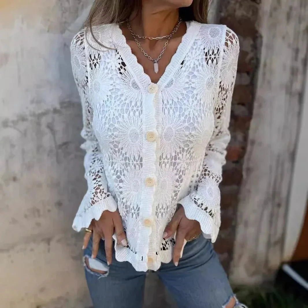 Camisa Feminina de Renda