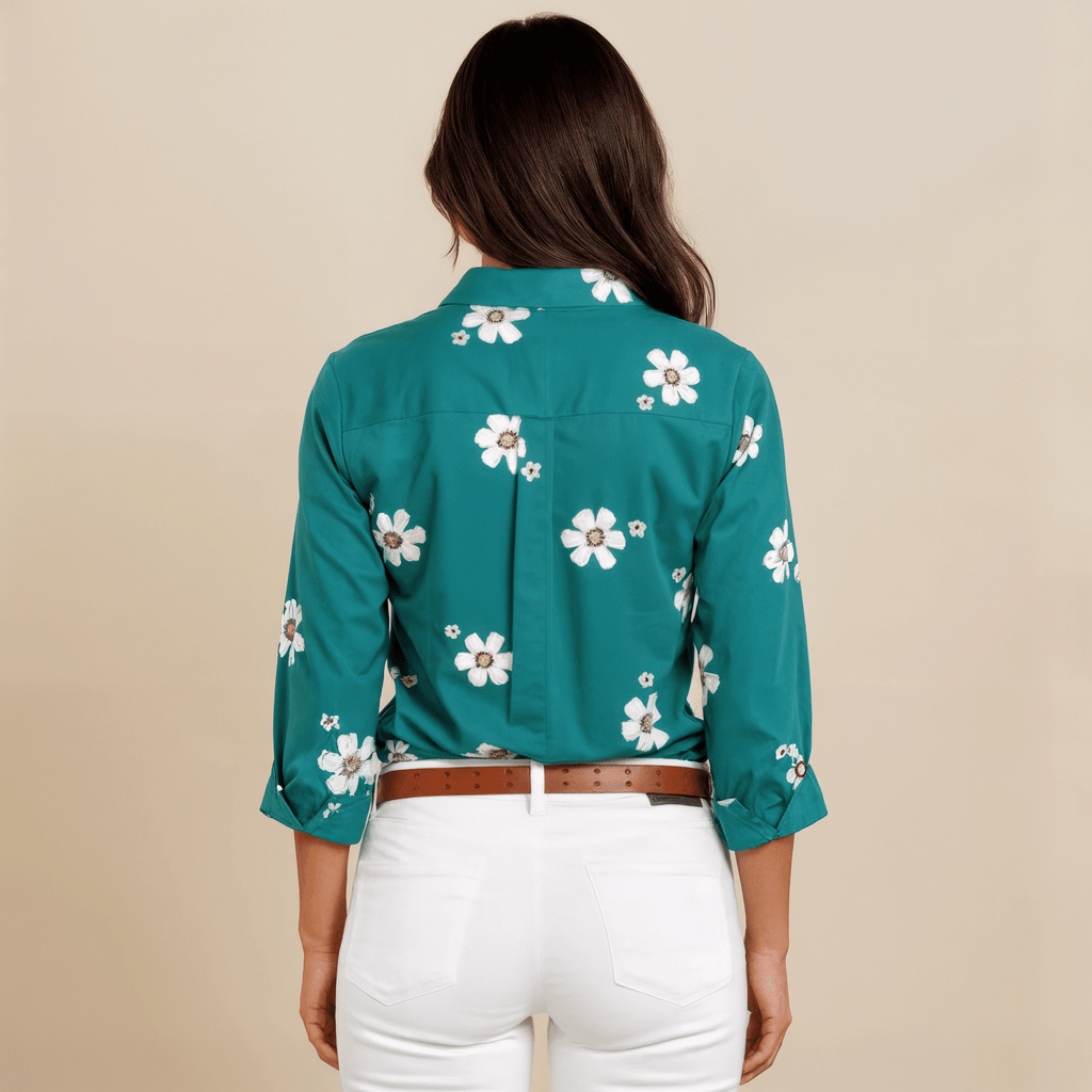 Camisa Feminina Floral de Botão