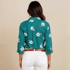 Camisa Feminina Floral de Botão
