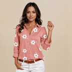 Camisa Feminina Floral de Botão